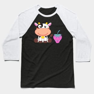 Strawberry Cow Bestfriends, Cute , Cartoon Baseball T-Shirt